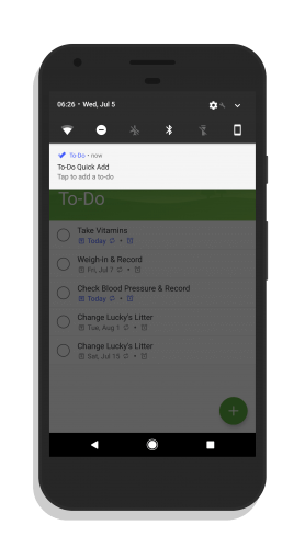 Microsoft To-Do Notification Area Task Creation