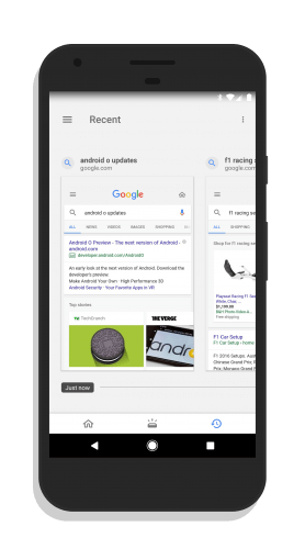 Recent Tab in Google Feed