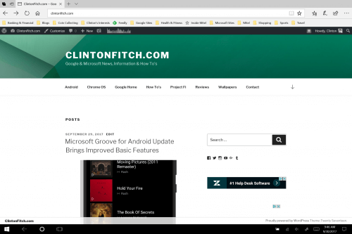 ClintonFitch.com in Microsoft Edge