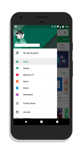 Google Play Store Menu
