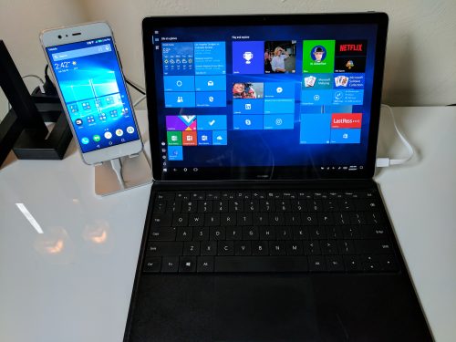 Huawei Matebook with Huawei P10 Android Phone