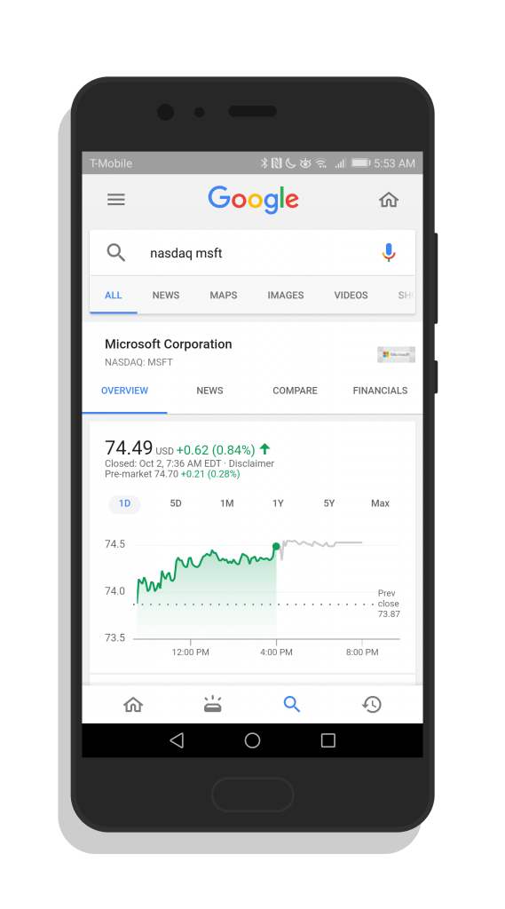 Google Finance Card in Google Search Gets A Makeover