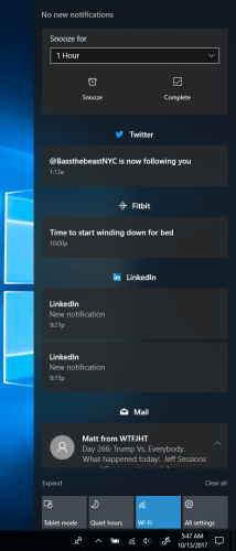 Streamlined Action Center