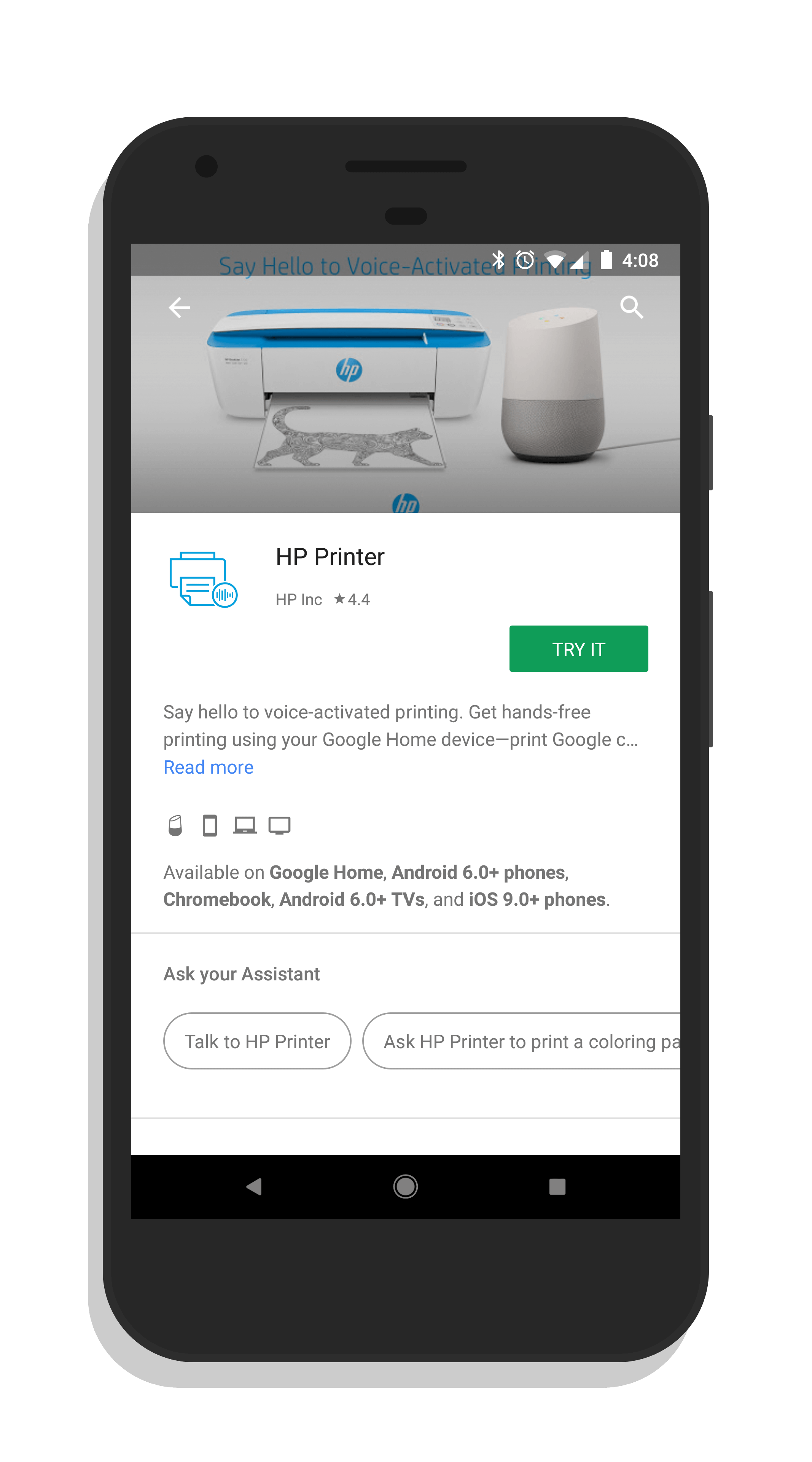 google assistant hp printer