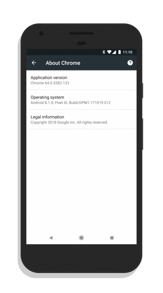Chrome 64 for Android Installed