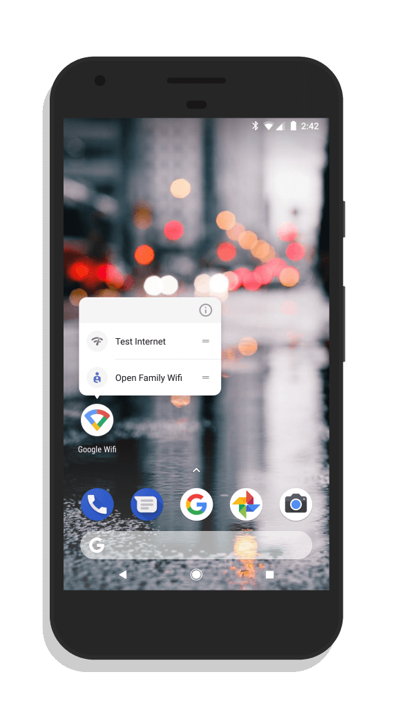 App Shortcuts in Google WiFi