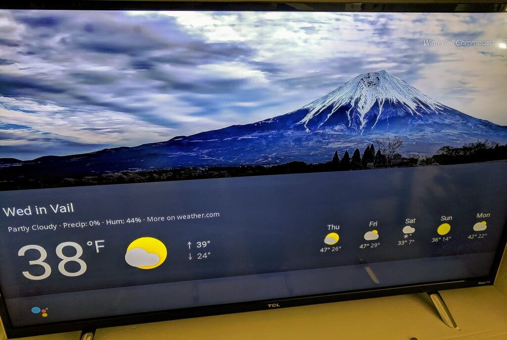 Google Assistant Visual Weather on Chromecast
