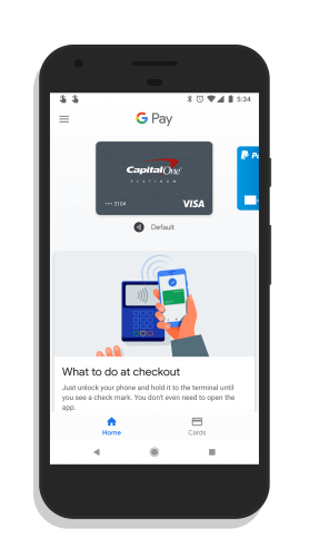 Google Pay Home Screen