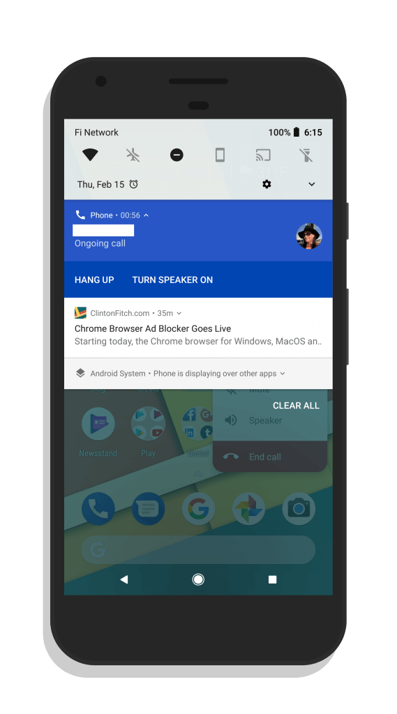 Google Phone App Persistent Notification