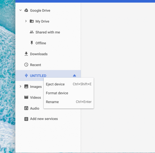 Renaming of External Drives in Chrome OS