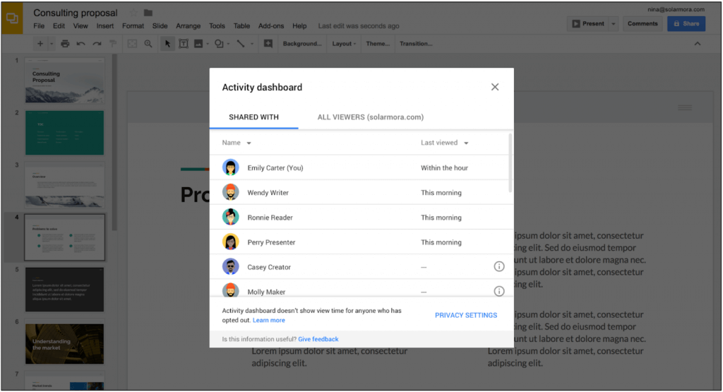 G Suite Activity Dashboard