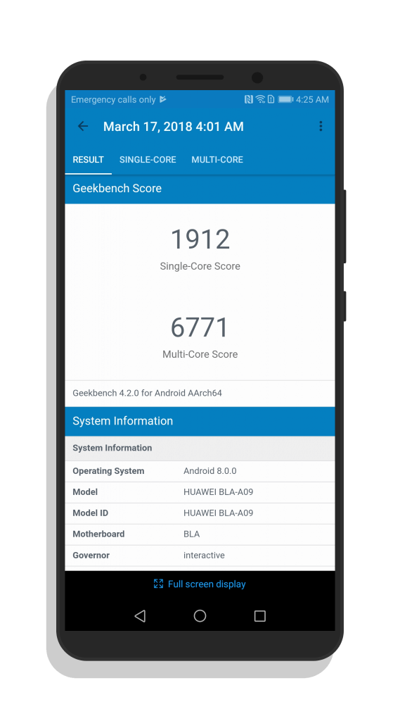 GeekBench 4 Test Results