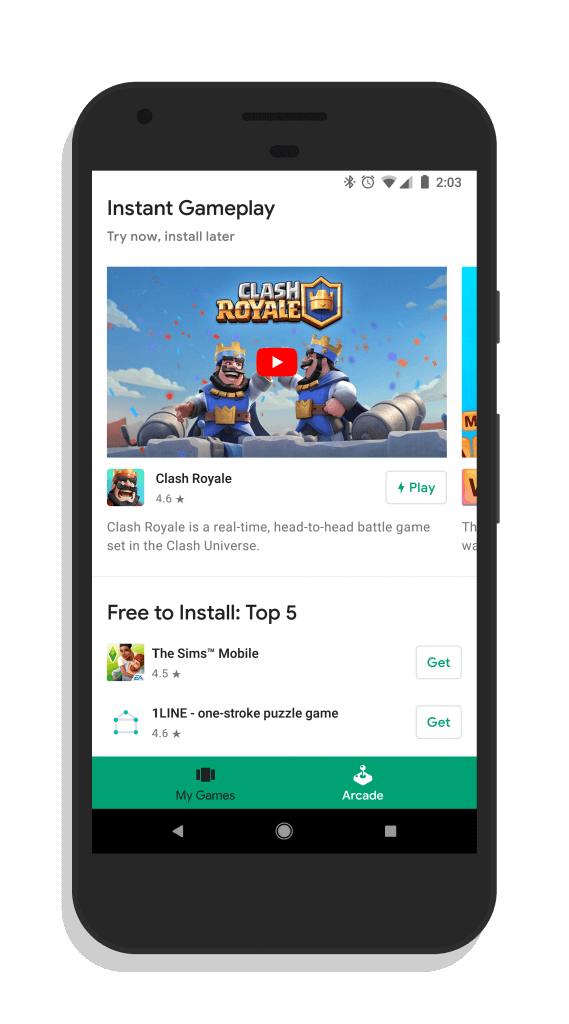 Instant Apps in Google Play Games