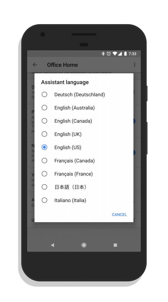 Italian Support in Google Assistant
