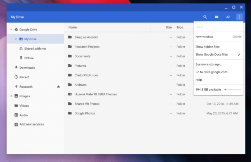 Available Storage on Google Drive from Chrome OS