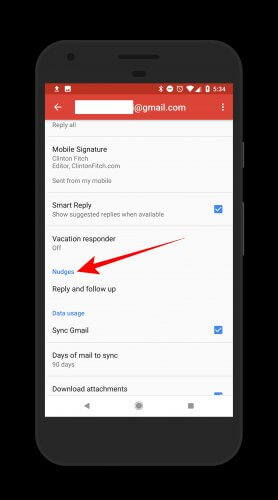 Nudge in Gmail for Android