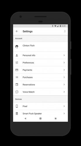 Purchases and Reservations in Google Assistant