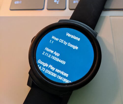 Wear OS version 1.1 on Mobvoi Ticwatch E