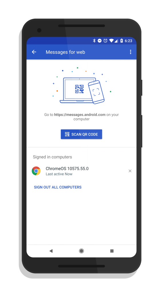 Android Messages QR Scanner Setup