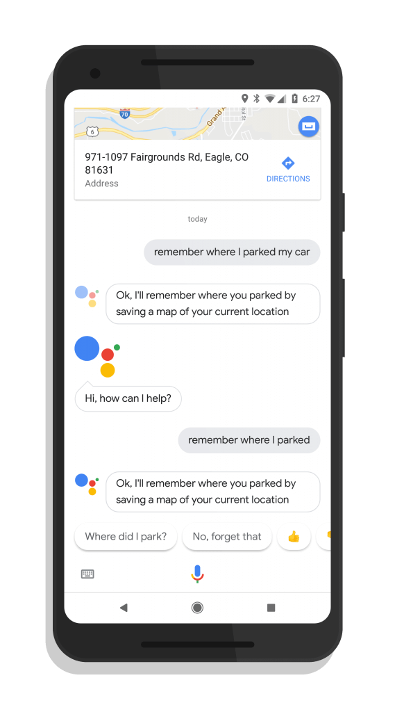 Google Assistant Remembers Where You Parked