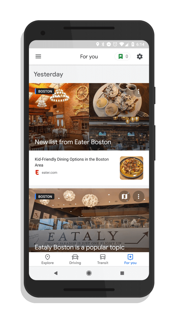 Google Maps For You Tab