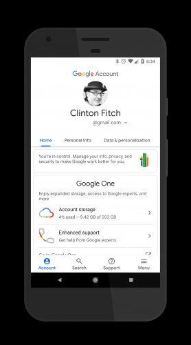Google My Account Material Design