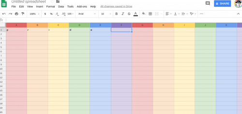 Pride Easter Egg in Google Sheets