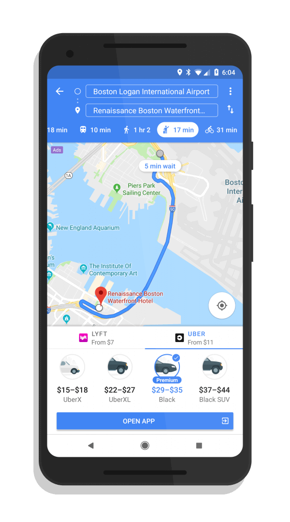 Ride Share Changes in Google Maps