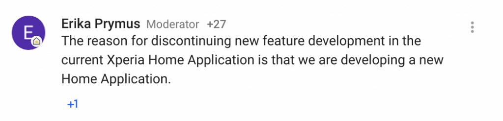Sony Comment on Xperia Launcher