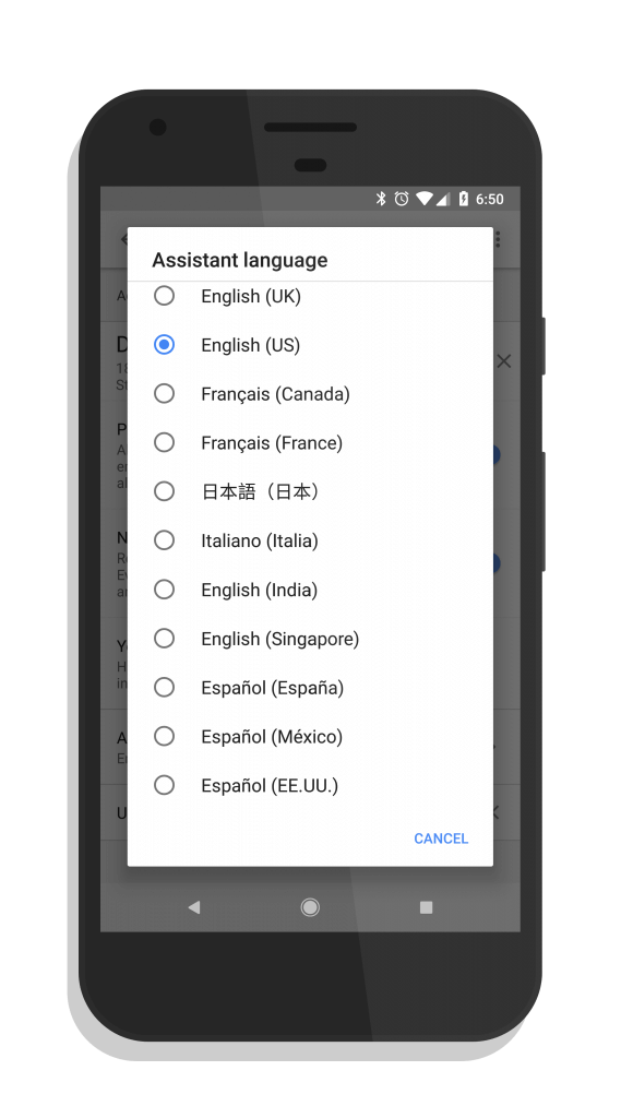 Three Spanish Dialects in Google Assistant