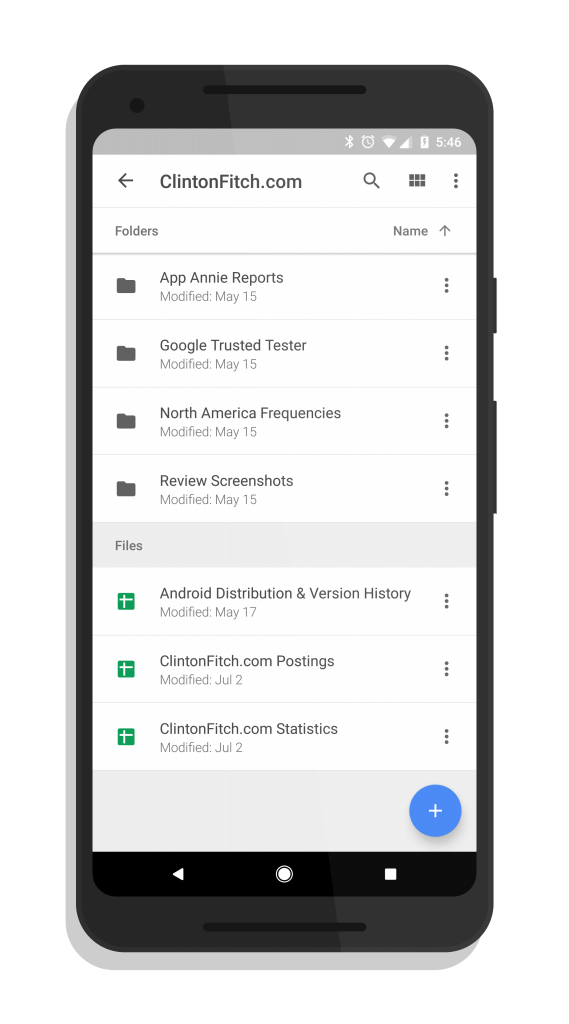 Google Drive for Android - July 2018