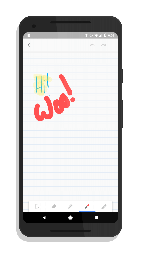 Google Keep Drawings with Ruled Lines Grid
