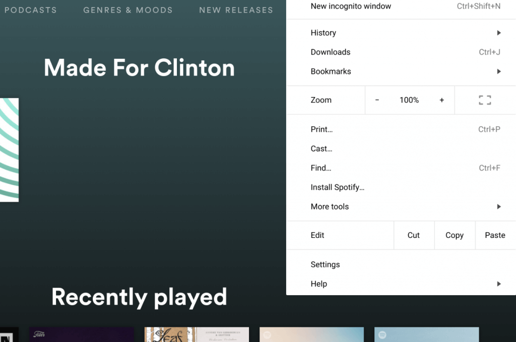 Installing the Spotify Progressive Web App