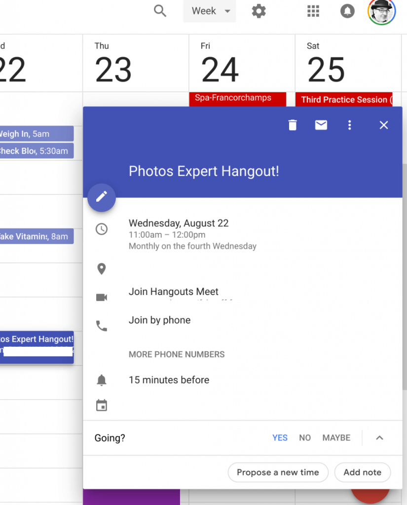 Propose a New Meeting Time in Google Calendar