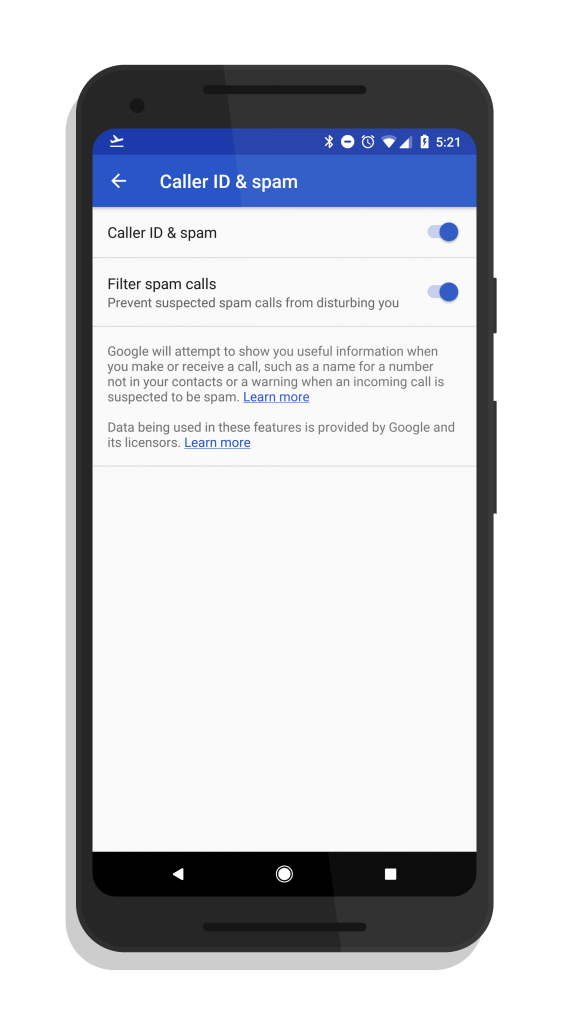 Spam Call Filtering to Voicemail in Google Phone