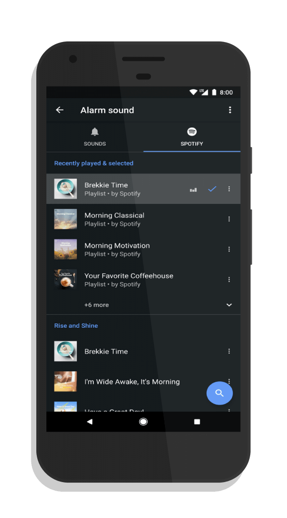 Spotify Integration with Google Clock