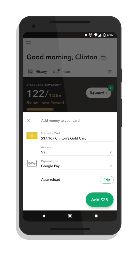 Add Funds to Your Starbucks Card From Google Pay