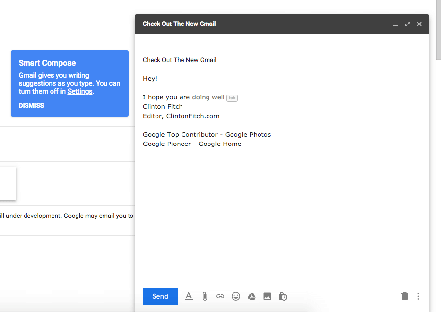 Image result for smart compose on gmail